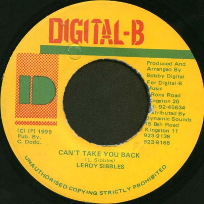 LEROY SIBBLES - Can't Take You Back
