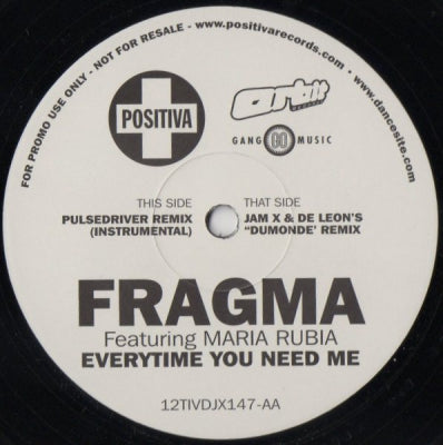 FRAGMA FEATURING MARIA RUBIA - Everytime You Need Me