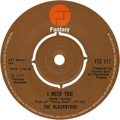 THE BLACKBYRDS - I Need You / All I Ask