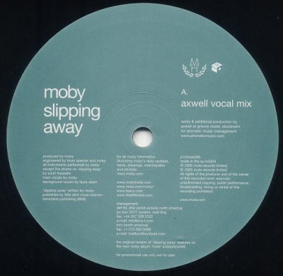 MOBY - Slipping Away / Where You End (Remixes)