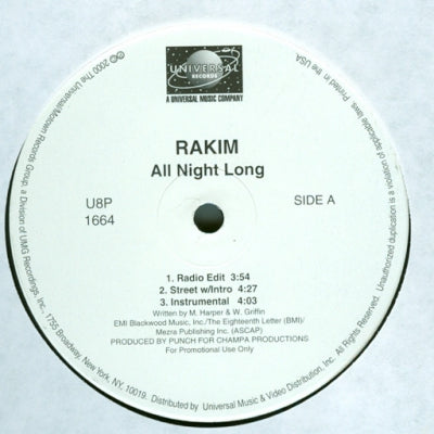 RAKIM - All Night Long / Uplift