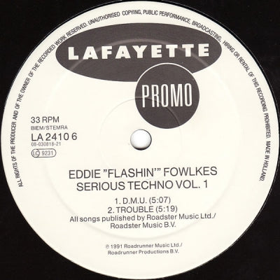 EDDIE 'FLASHIN' FOWLKES - Serious Techno EP Vol 1