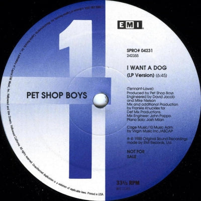 PET SHOP BOYS - Club Mixes From The Pet Shop Boys Introspective Album