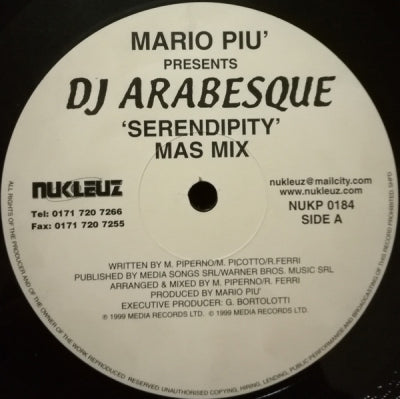MARIO PIU PRESENTS DJ ARABESQUE - Serendipity