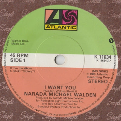 NARADA MICHAEL WALDEN - I Want You / Get Down