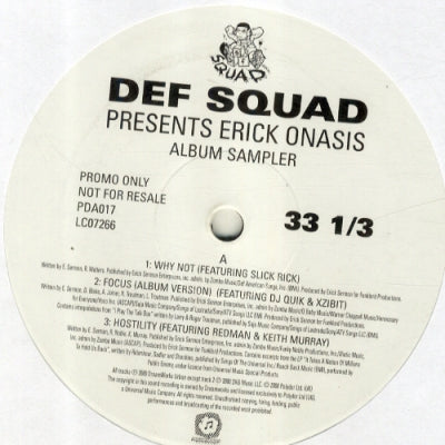 DEF SQUAD (ERICK SERMON, REDMAN, KEITH MURRAY) - Def Squad Presents Erick Onasis