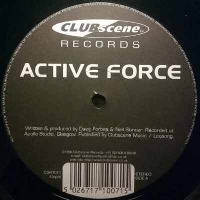 ACTIVE FORCE - Where's The Hip Hop? / Breakdown On The Floor