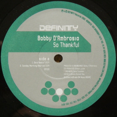BOBBY D'AMBROSIO - So Thankful
