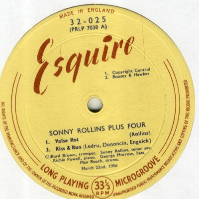 SONNY ROLLINS - Plus 4