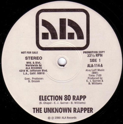 THE UNKNOWN RAPPER - Election 80 Rapp