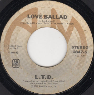 L.T.D. - Love Ballad / Let The Music Keep Playing.