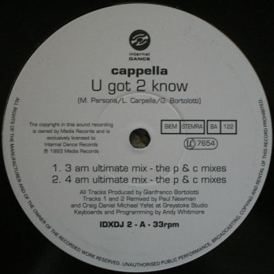 CAPPELLA - U Got 2 Know