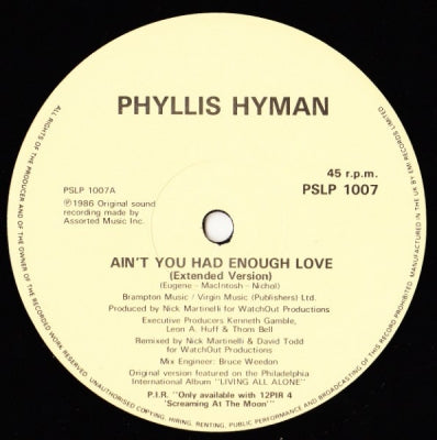 PHYLLIS HYMAN - Ain't You Had Enough