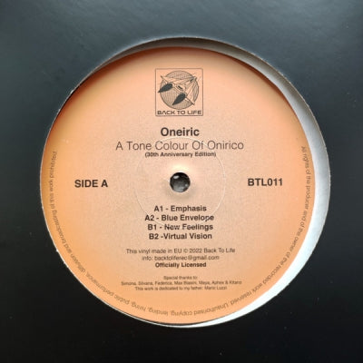ONEIRIC - A Tone Colour Of Onirico (30th Anniversary Edition)