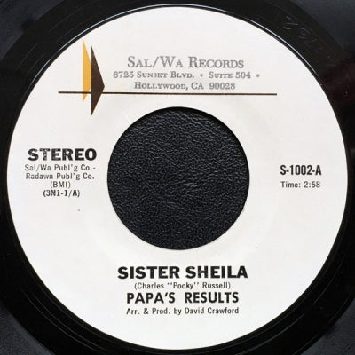 PAPA'S RESULTS - Sister Sheila / Instrumental