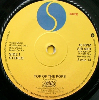 THE REZILLOS - Top Of The Pops / 20,000 Rezillos Under The Sea