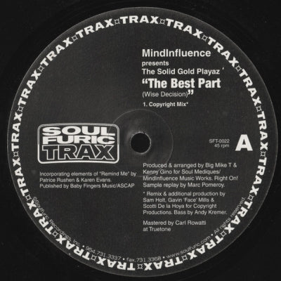 MINDINFLUENCE PRESENTS SOLID GOLD PLAYAZ - The Best Part (Wise Decision)