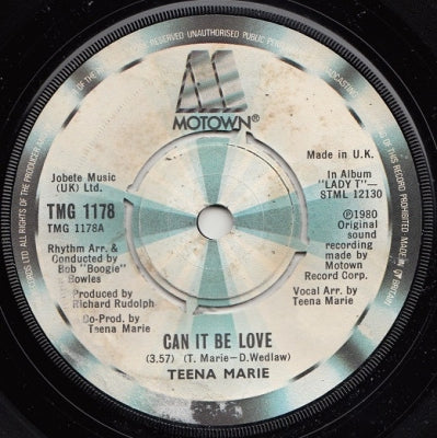 TEENA MARIE - Can It Be Love / Top Many Colors (Tee's Interlude)