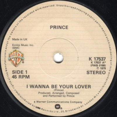 PRINCE - I Wanna Be Your Lover / Just As long As We're Together
