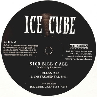 ICE CUBE - $100 Bill Y'all
