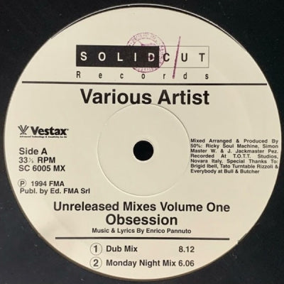 VARIOUS (ENRICO PANNUTO / 50%) - Obsession (Unreleased Mixes Volume One)