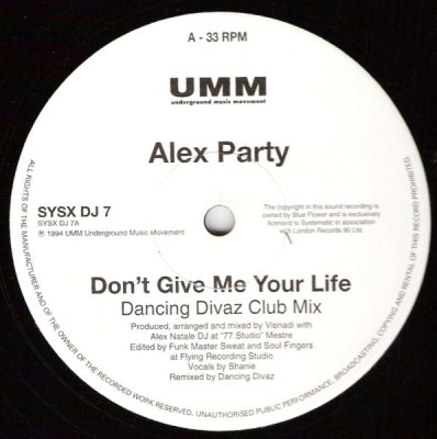 ALEX PARTY - Don't Give Me Your Life