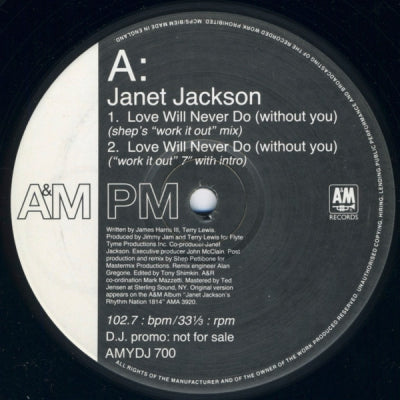 JANET JACKSON - Love Will Never Do (Without You)