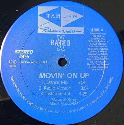RATED X - Movin' On Up / Swift Lift Vocalist