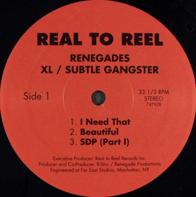 REAL TO REEL - Renegades XL / Subtle Gangster