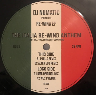 DJ NUMATIC - Re-Wind E.P - The Italia Re-Wind Anthem