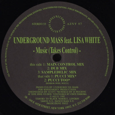 UNDERGROUND MASS FEAT. LISA WHITE - Music (Takes Control)