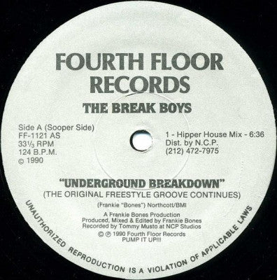THE BREAK BOYS - Underground Breakdown / My House Is Your House(And Your House Is Mine)