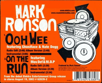 MARK RONSON - Ooh Wee Featuring Ghostface Killah, Nate Dogg and Trife.