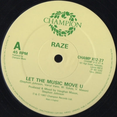 RAZE - Let The Music Use U / Jack The Groove(remix) / Get Down