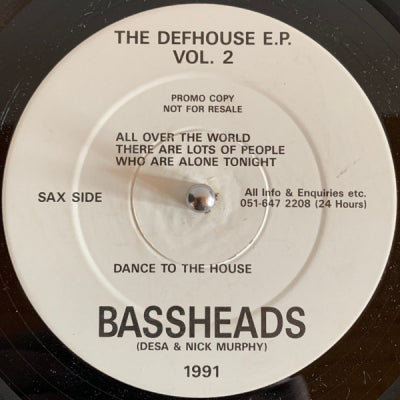 BASSHEADS - Defhouse EP Vol.2 Feat Who Can Make Me Feel Good / Now Scream