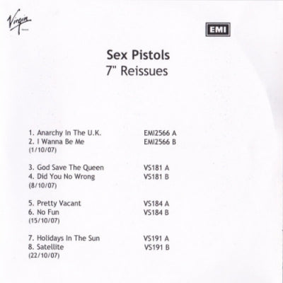 SEX PISTOLS - 7" Reissues