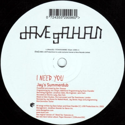 DAVE GAHAN - I Need You