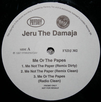 JERU THE DAMAJA - Me Or The Papes