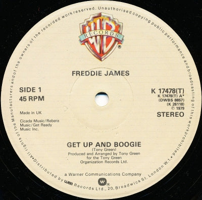 FREDDIE JAMES - Get Up And Boogie