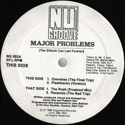 MAJOR PROBLEMS - Overdose / Flashback / The Rush / Paranoia