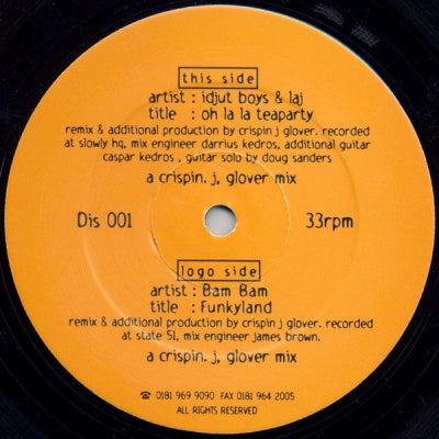 IDJUT BOYS & LAJ / BAM BAM - Oh La La Teaparty / Funkyland