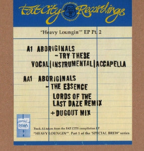 ABORIGINALS  - Special Brew - Heavy Loungin' EP Pt. 2