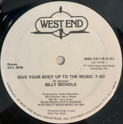 BILLY NICHOLS - Give Your Body Up To The Music
