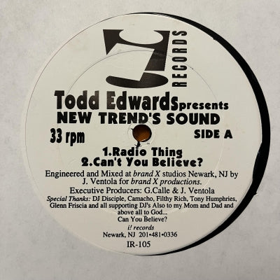TODD EDWARDS - New Trend's Sound