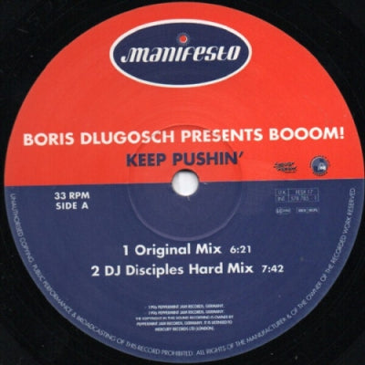 BORIS DLUGOSH PRESENTS BOOOM - Keep Pushin'