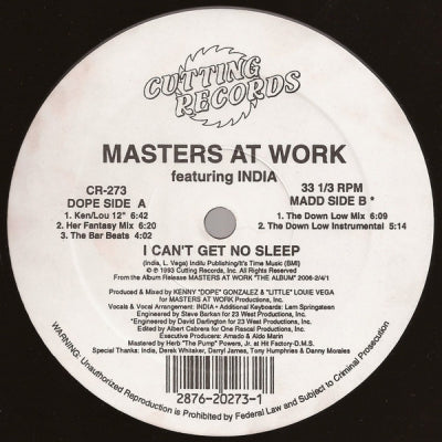 MASTERS AT WORK - I Can't Get No Sleep