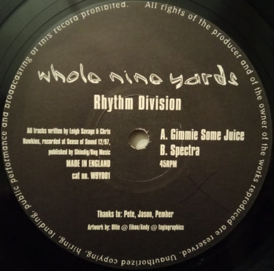 RHYTHM DIVISION - Gimmie Some Juice / Spectra