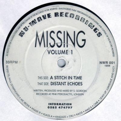 MISSING - Volume 1 (A Stitch In Time / Distant Echoes)
