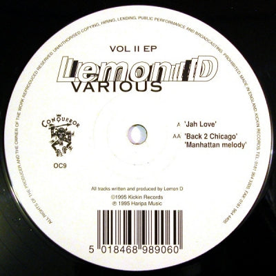 LEMON D - Vol II EP (Jah Love / Back To Chicago / Manhattan Melody)