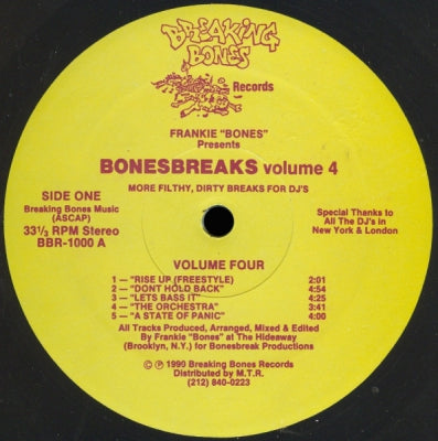 FRANKIE BONES - Bonesbreaks Volume 4 (More Filthy, Dirty Breaks For DJ's)